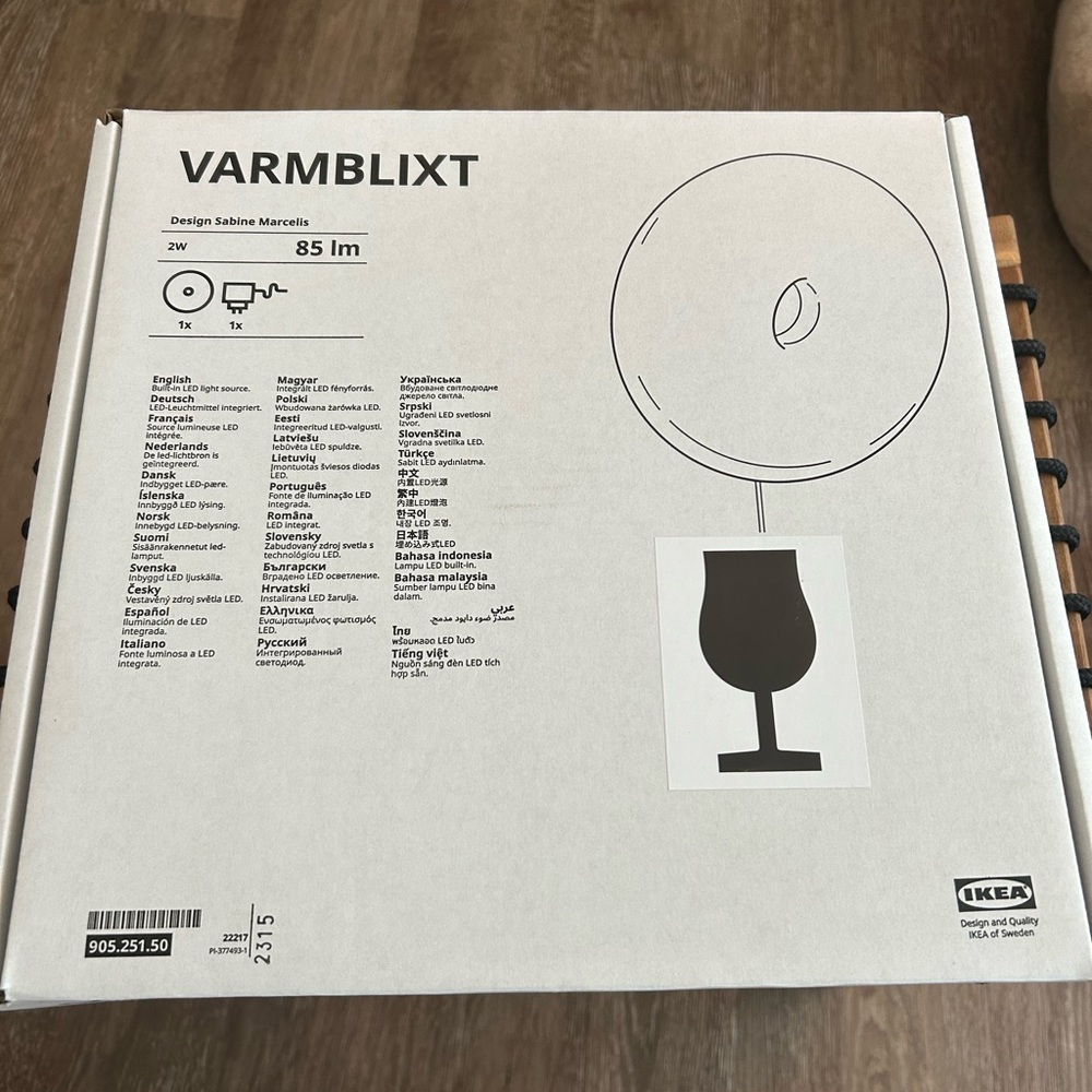 Ikea VARMBLIXT lamp